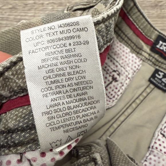 Iron Co Mens Y2K Camo Cargo Shorts Size 32 Text Mud Camo 1435620S Green Brown - Picture 5 of 11